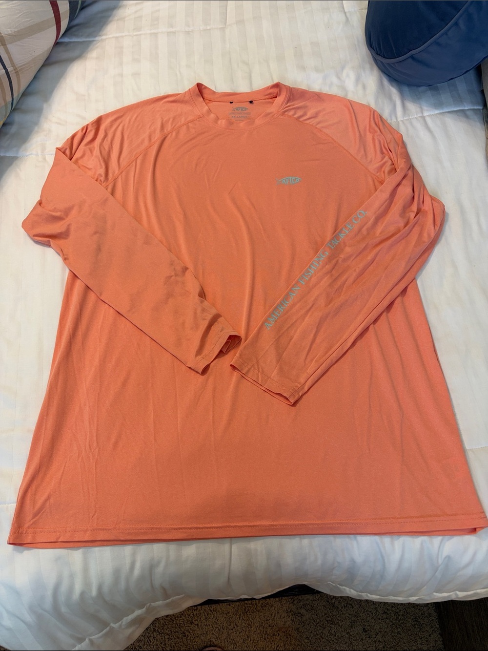 AFTCO Coral-Orange Long-Sleeve Performance Tee